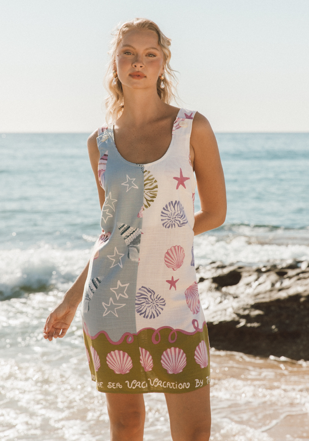 FLORENCE MINI SHIFT DRESS - SHELL PRINT