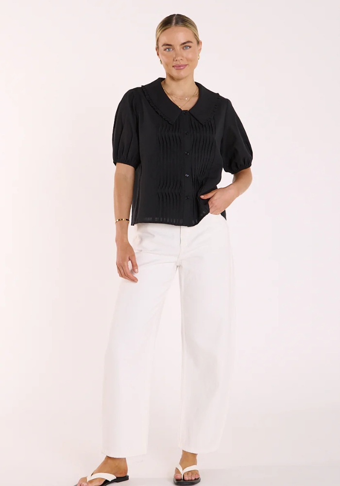 FEATHER + NOISE BETSY TOP - BLACK