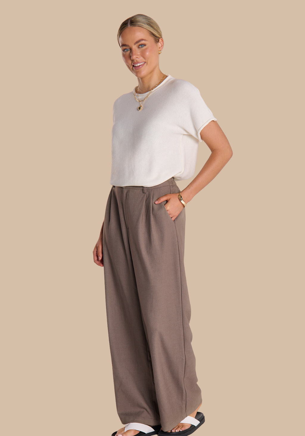 FEATHER + NOISE CARMEN PANT - CHOCOLATE