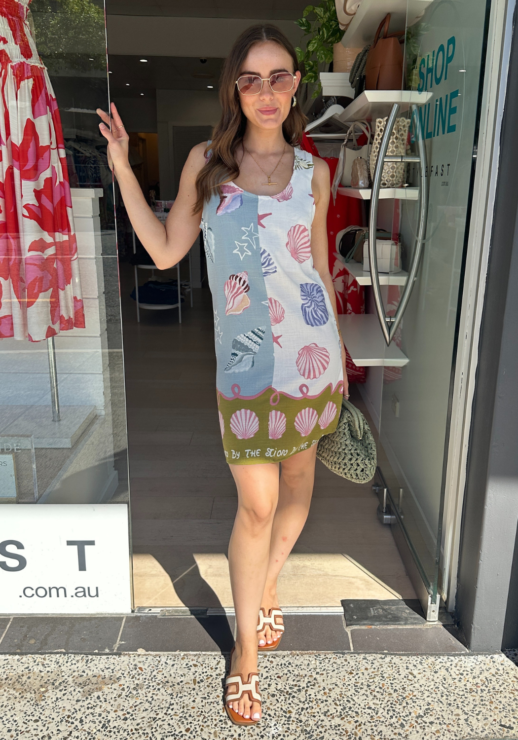 FLORENCE MINI SHIFT DRESS - SHELL PRINT