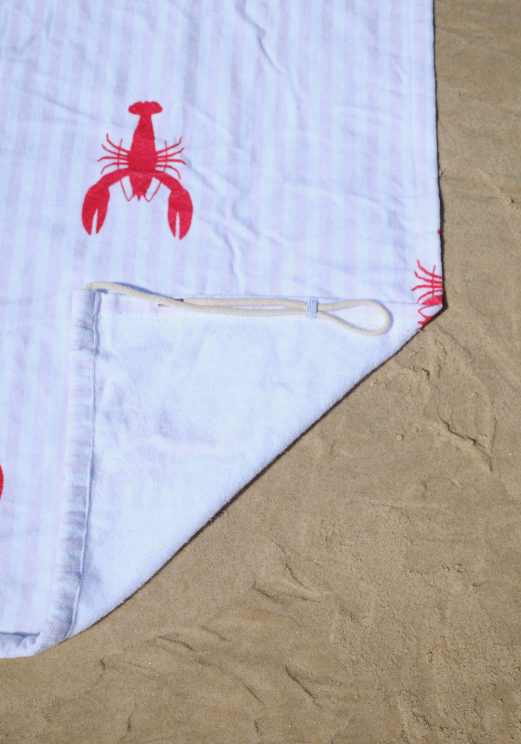 SASSY SURF LOBSTER ROLL BEACH TOWEL SKIRT - PINK/RED