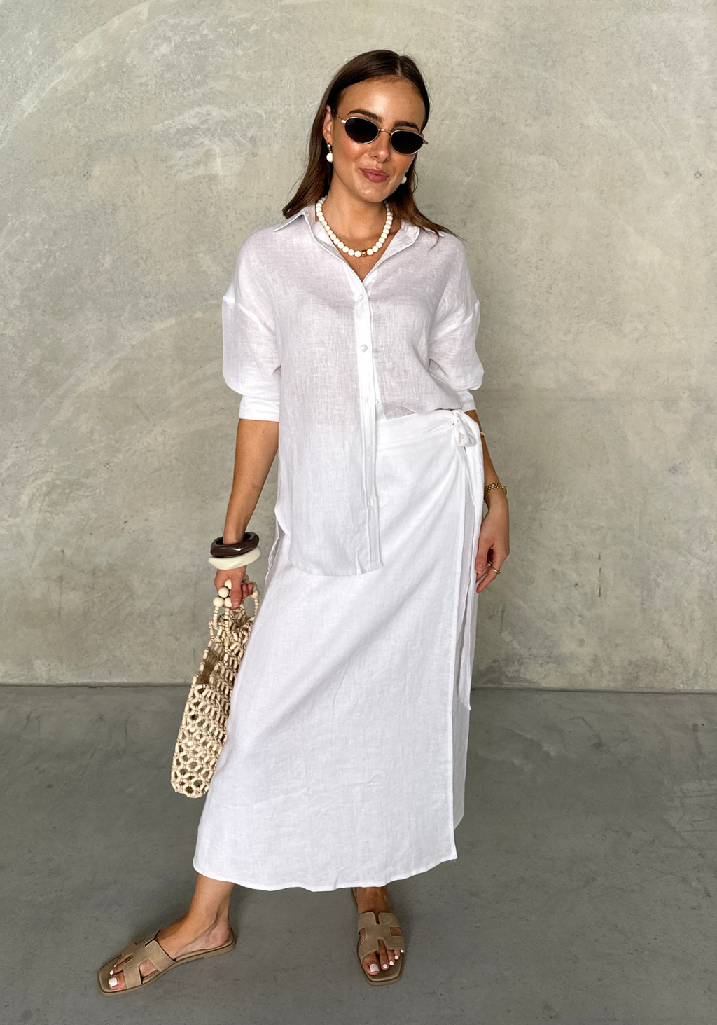 MONACO WRAP SKIRT - WHITE
