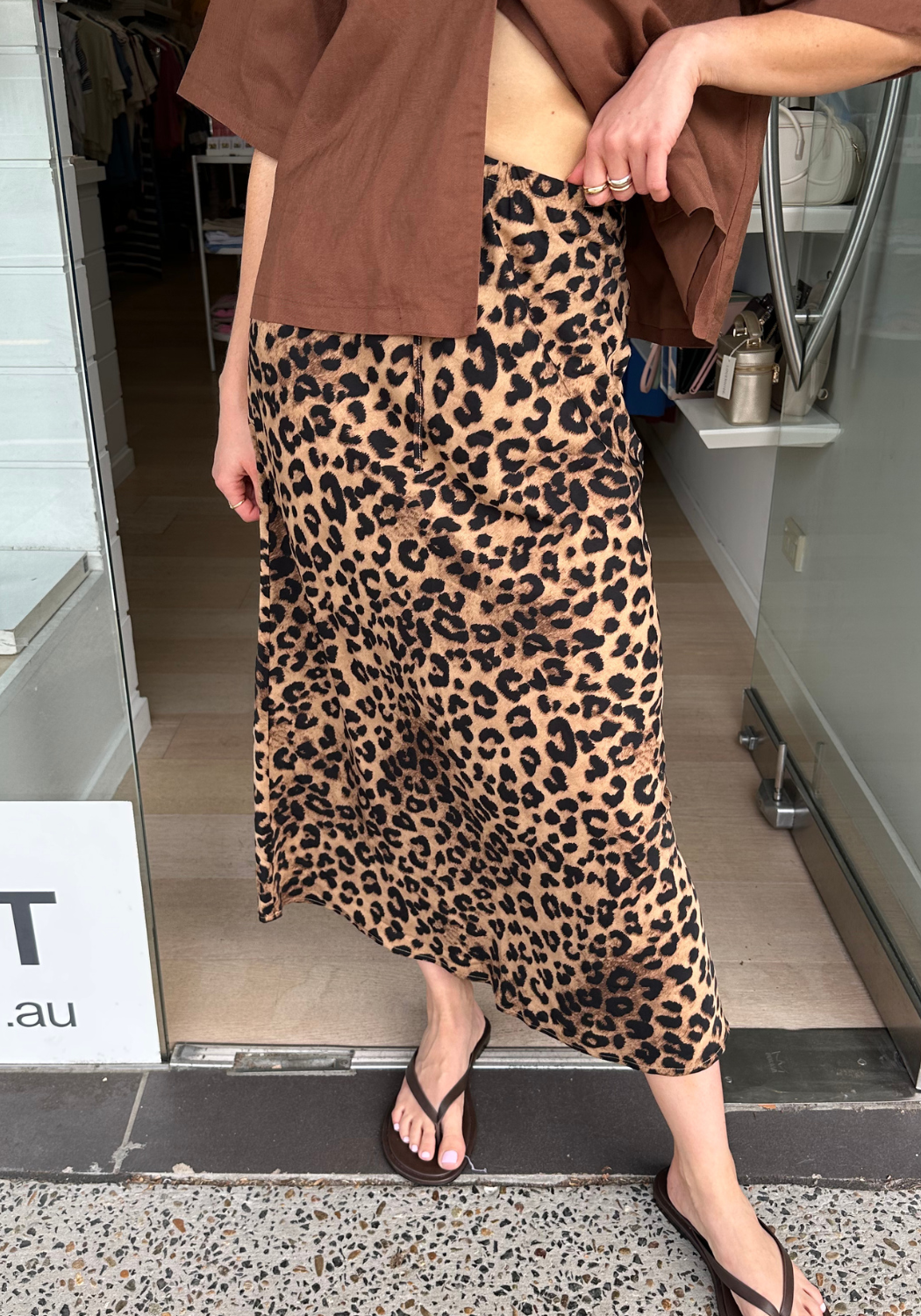 FEATHER + NOISE RILEY SKIRT - LEOPARD