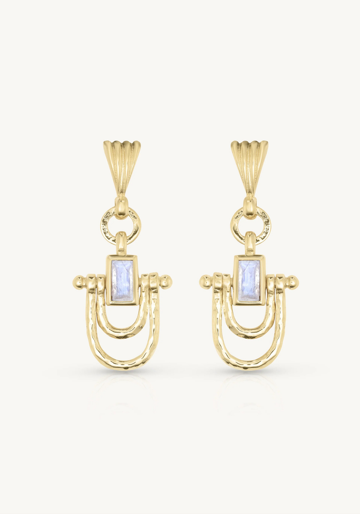 TONI MAY ALLEGRA MOONSTONE EARRINGS - GOLD