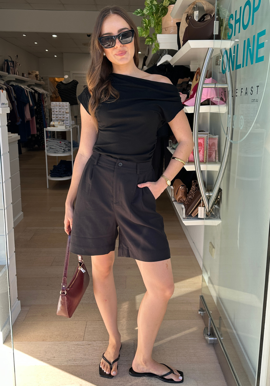 WILLA  OFF THE SHOULDER TANK - BLACK