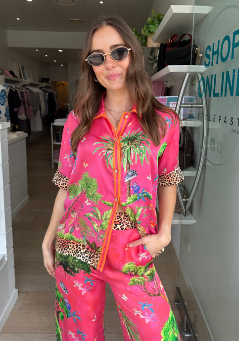 RUBYYAYA MATARAM SHIRT - CORAL