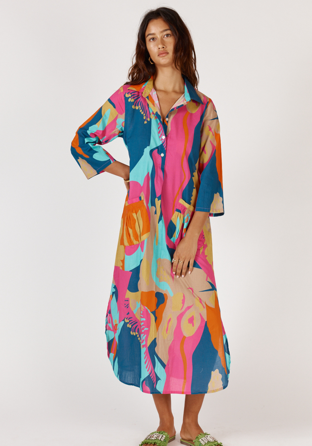 RUBYYAYA LOTUS BLOOM MIDI DRESS - MULTICOLOUR