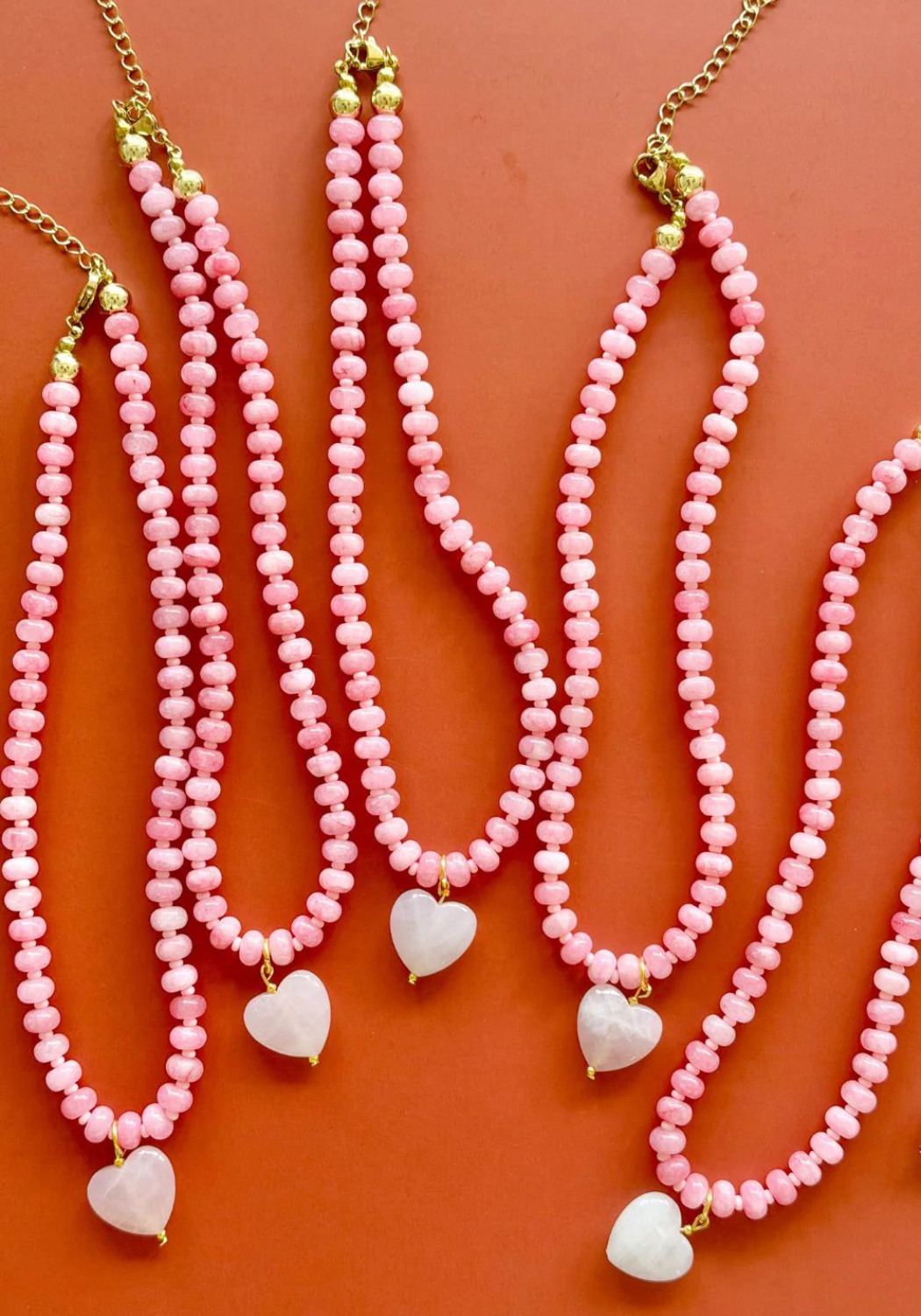 MOSK MELBOURNE OVERSIZED JADE NECKLACE - PINK