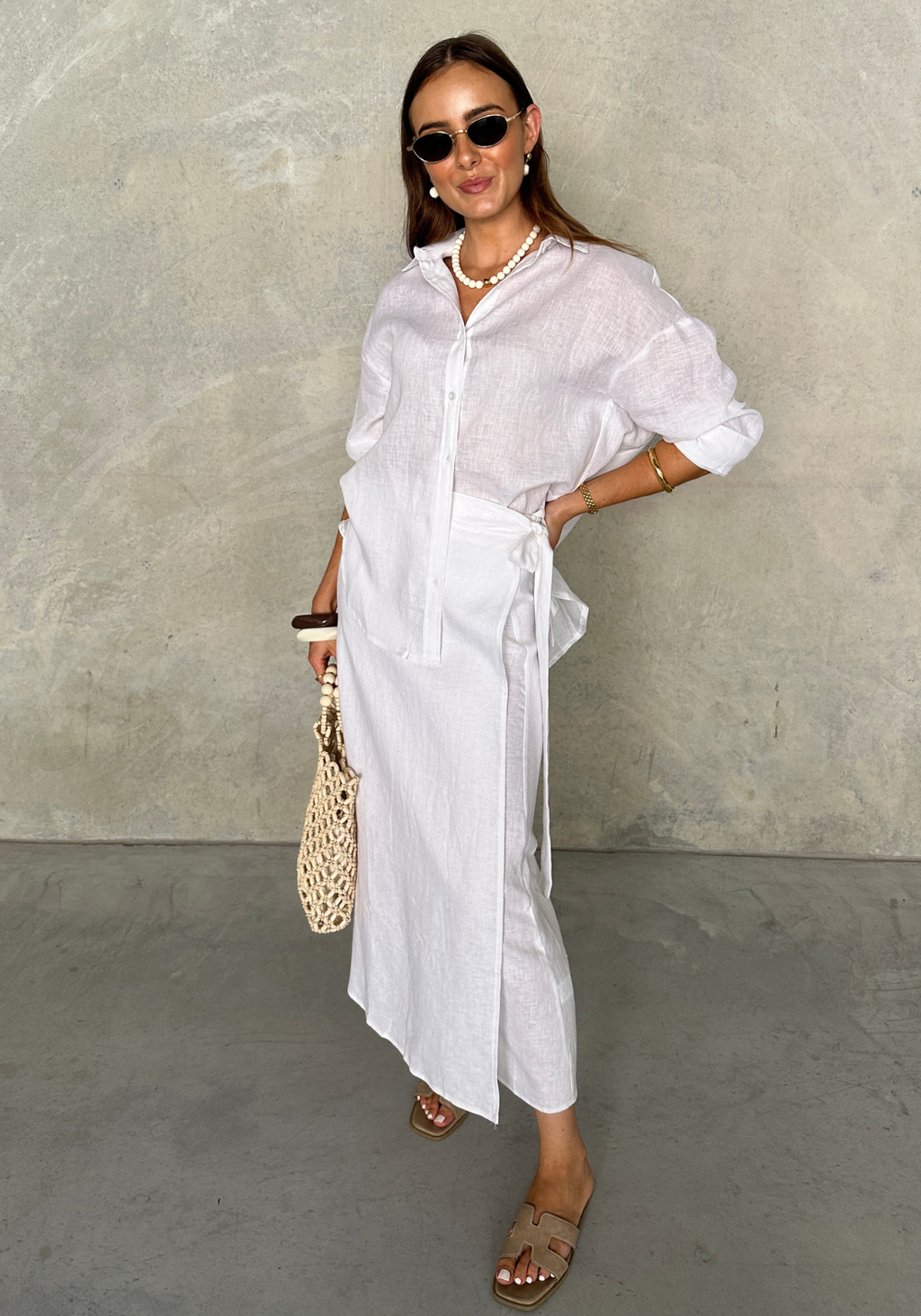 MONACO WRAP SKIRT - WHITE