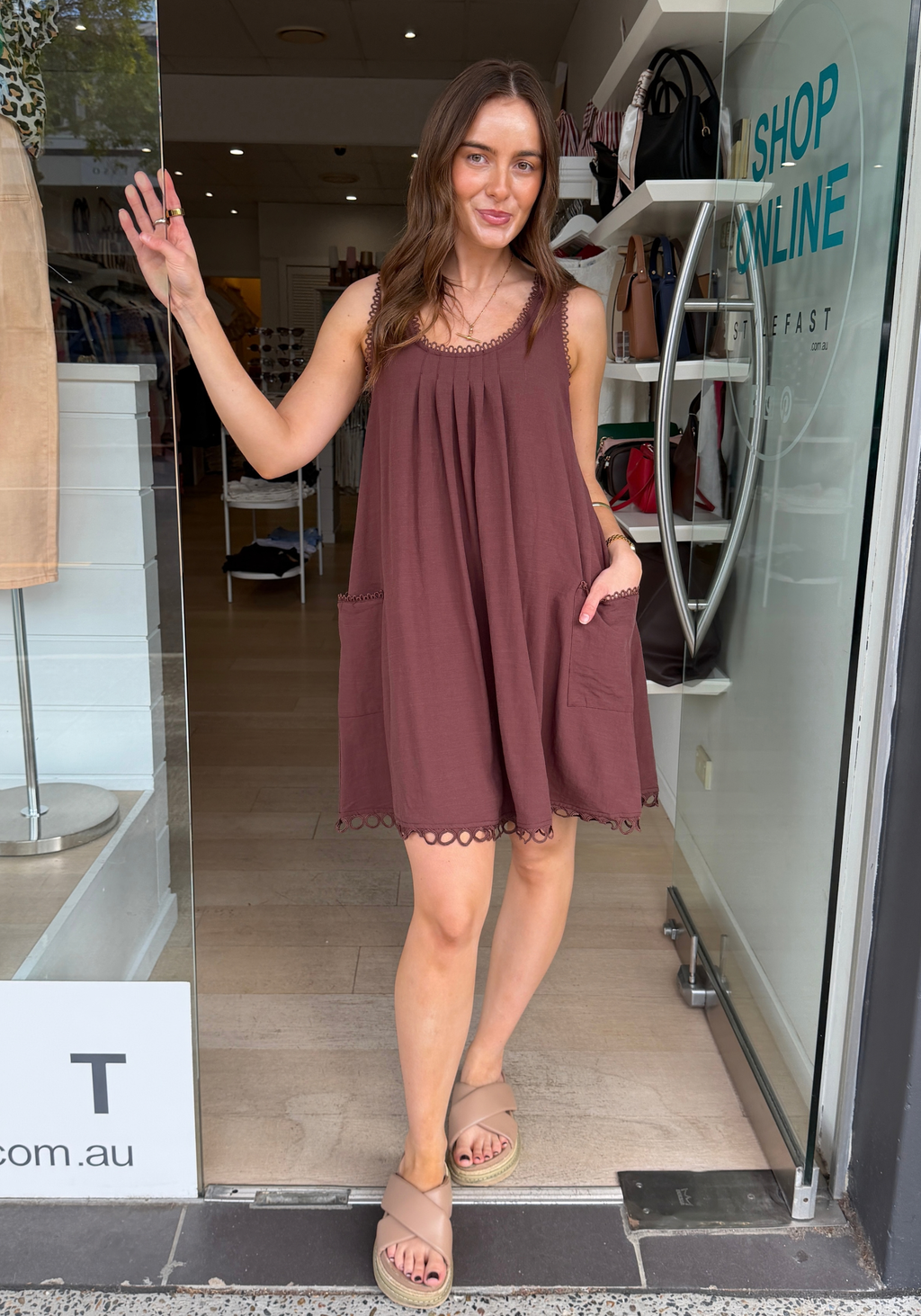 MARLOWE MINI DRESS - CHOCOLATE