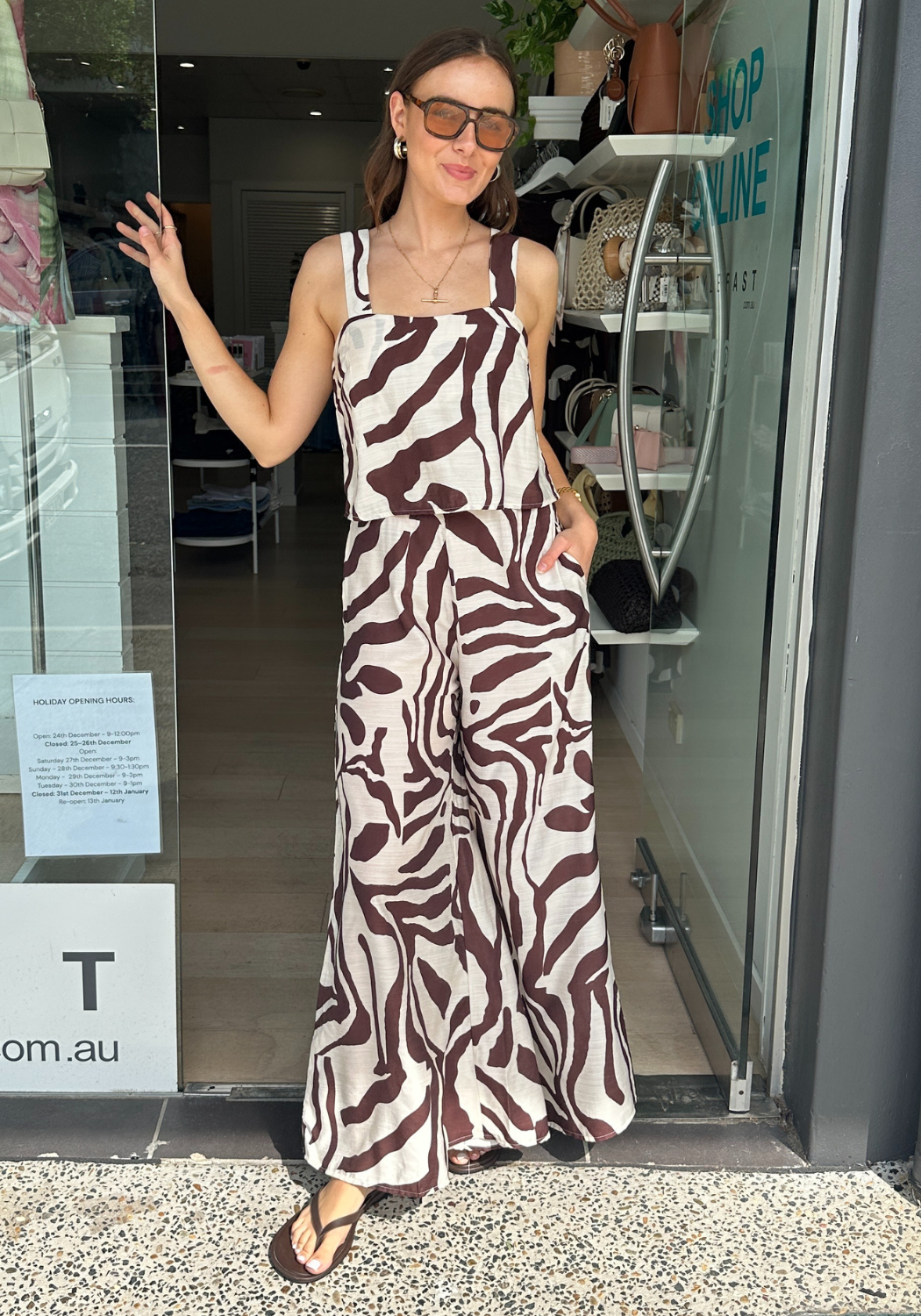 WINNIE PLAYSUIT - CHOCOLATE PRINT