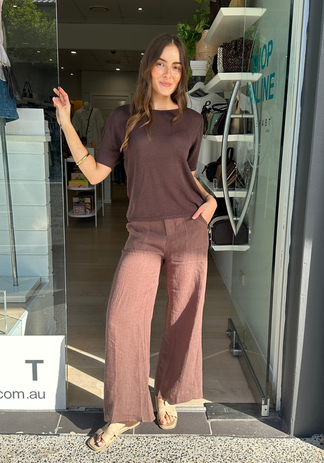 SUMMER KNIT TEE - CHOCOLATE