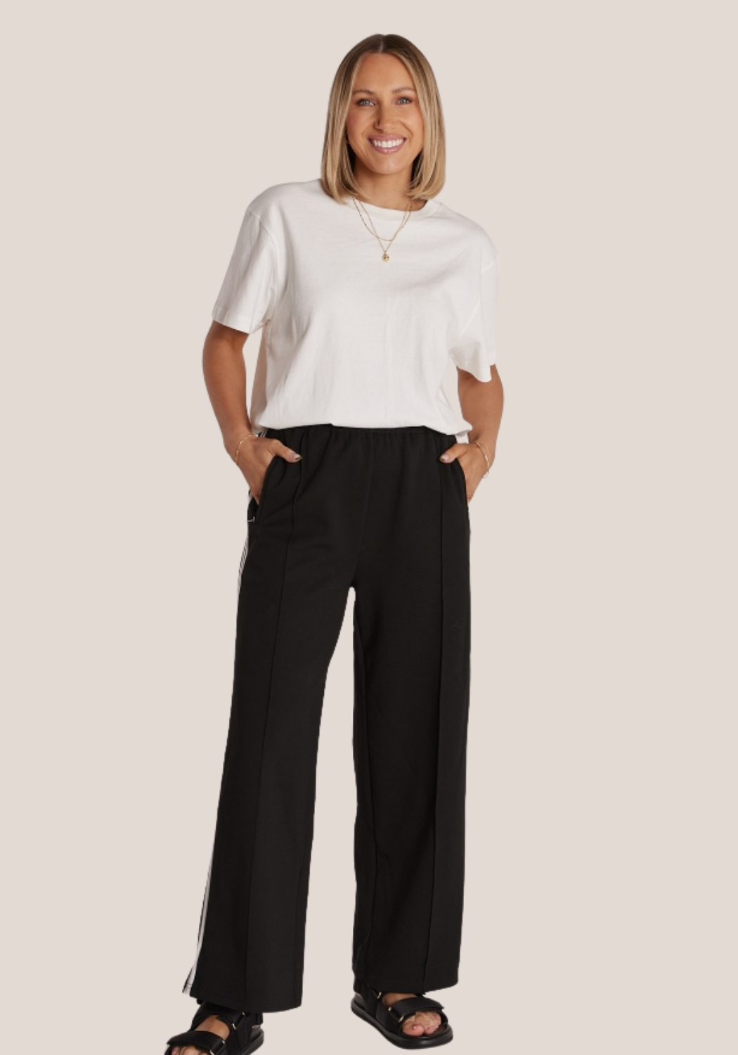 FEATHER + NOISE NOAH CROPPED PANT - BLACK