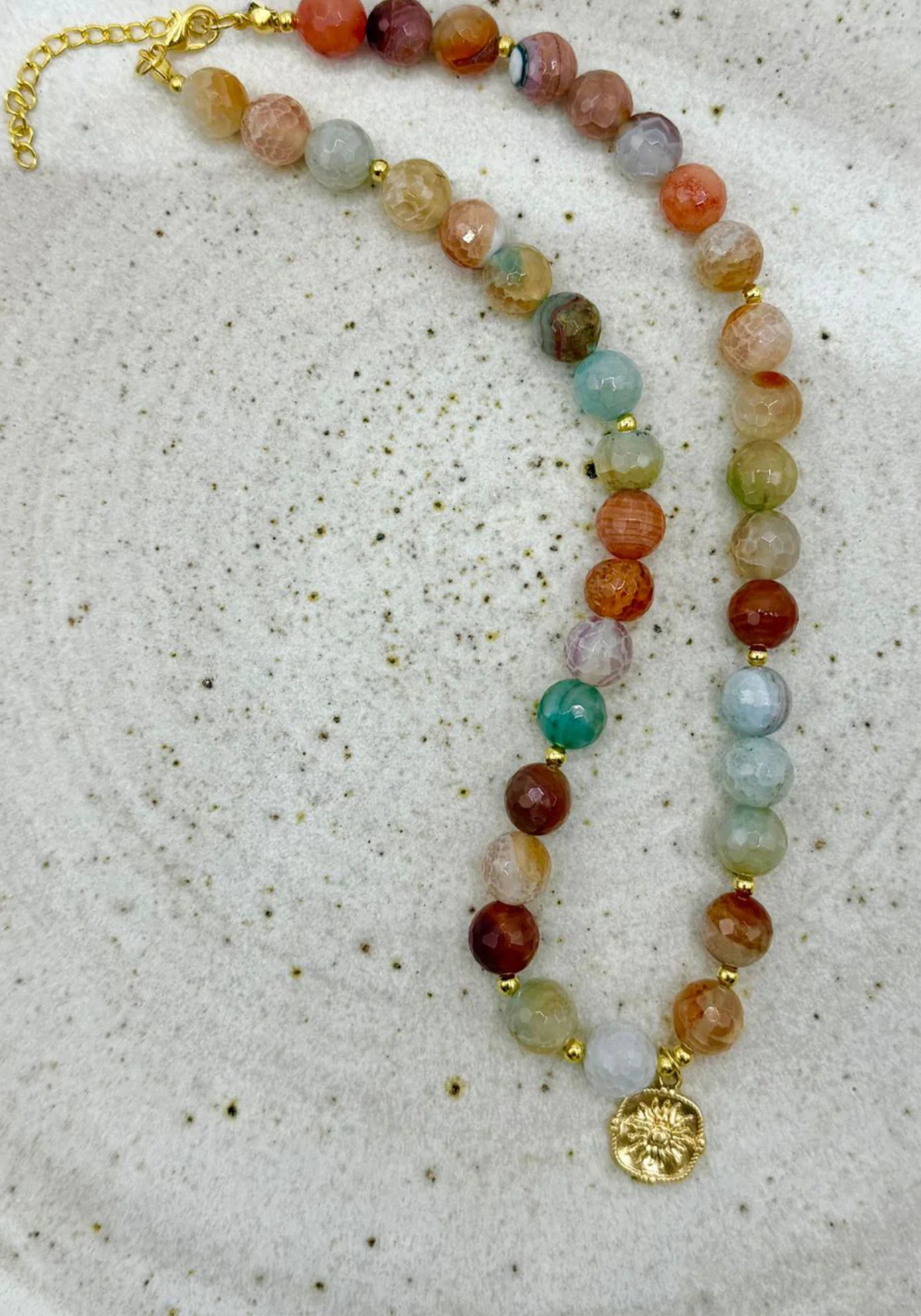 JADE FACETED NECKLACE - MULTI