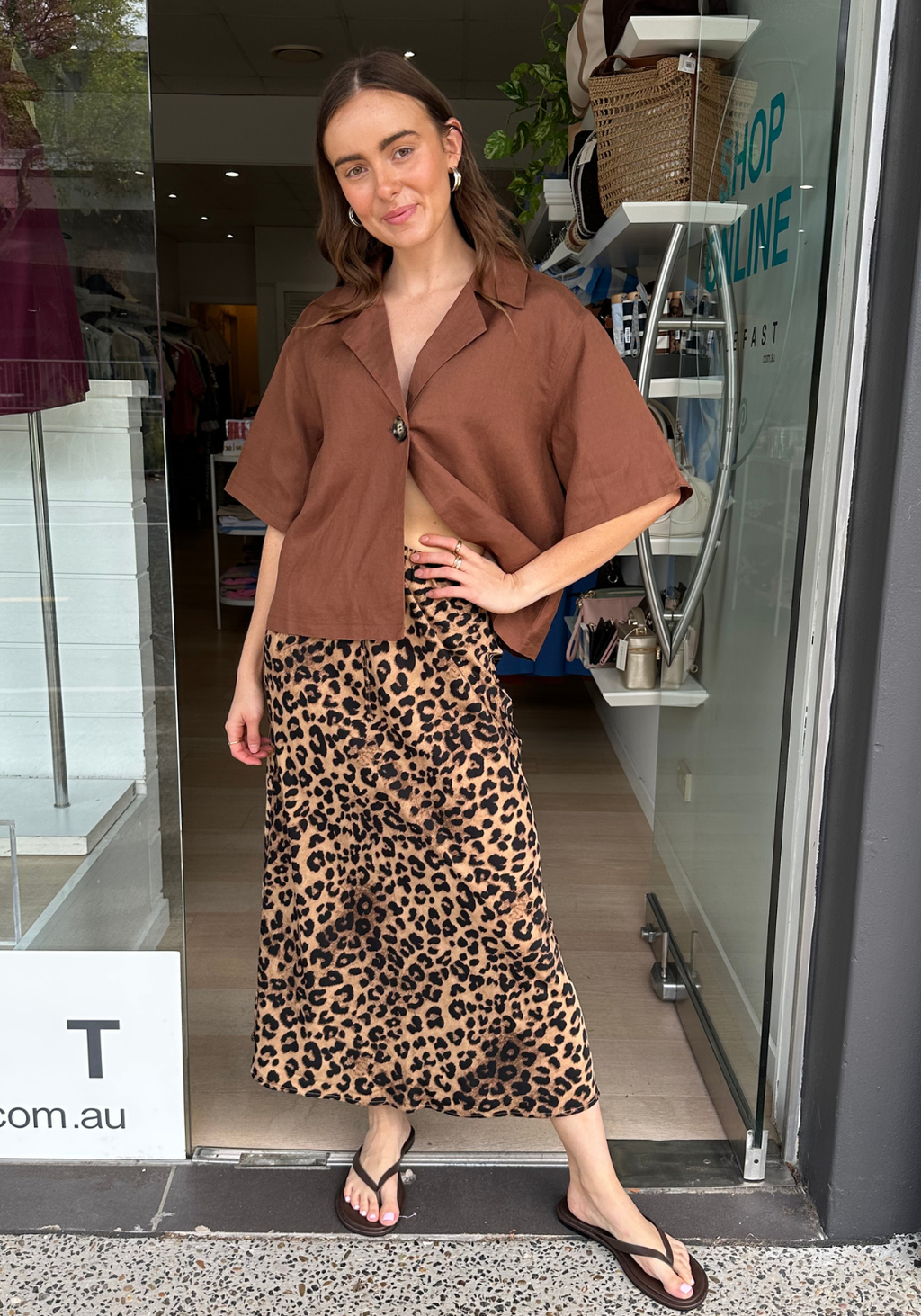 FEATHER + NOISE RILEY SKIRT - LEOPARD