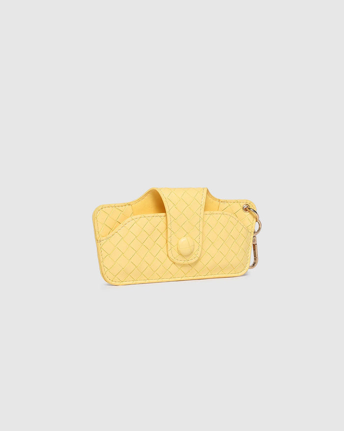 Load image into Gallery viewer, LOUENHIDE SKITTLE SUNGLASS CASE - WOVEN BUTTER YELLOW