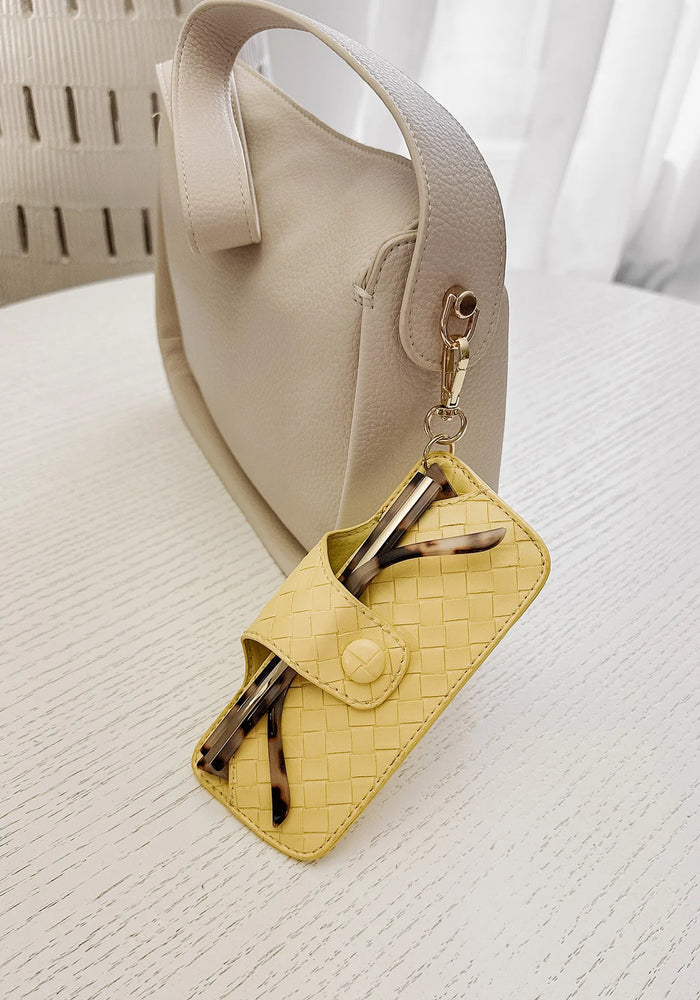 LOUENHIDE SKITTLE SUNGLASS CASE - WOVEN BUTTER YELLOW