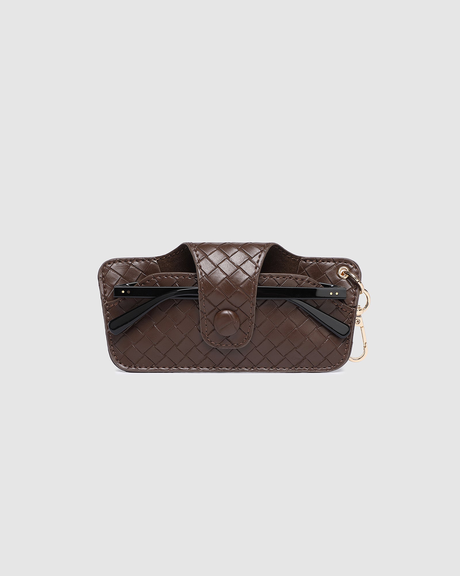 LOUENHIDE SKITTLE SUNGLASS CASE - WOVEN CHOCOLATE