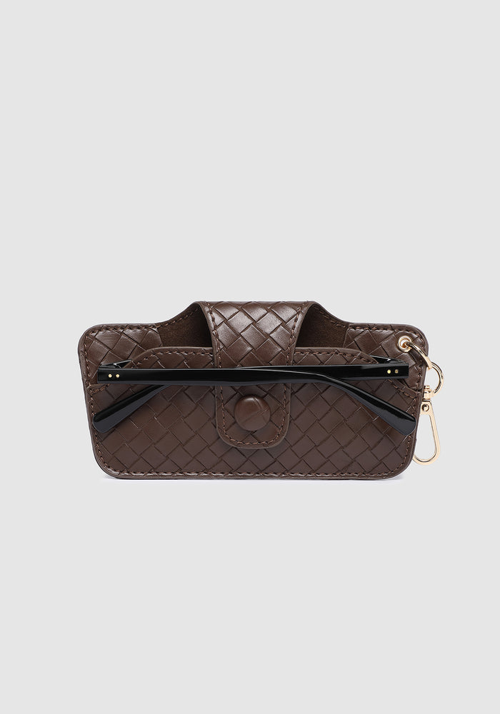 LOUENHIDE SKITTLE SUNGLASS CASE - WOVEN CHOCOLATE