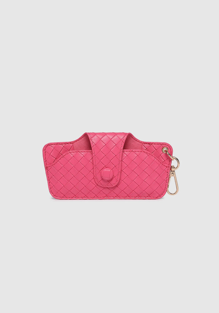 LOUENHIDE SKITTLE SUNGLASS CASE - WOVEN HOT PINK
