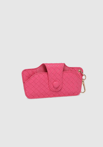 LOUENHIDE SKITTLE SUNGLASS CASE - WOVEN HOT PINK