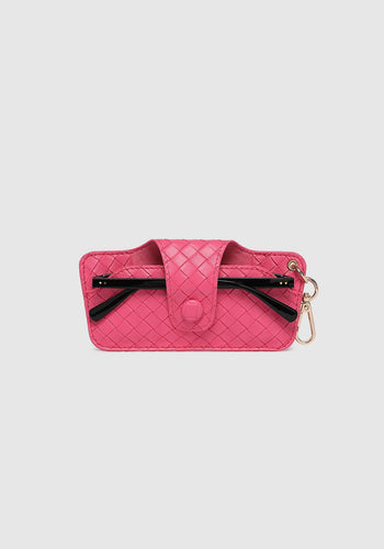LOUENHIDE SKITTLE SUNGLASS CASE - WOVEN HOT PINK