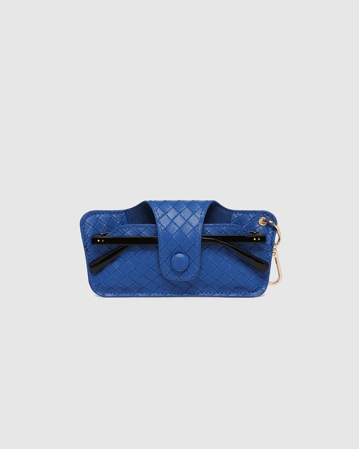 Load image into Gallery viewer, LOUENHIDE SKITTLE SUNGLASS CASE - WOVEN OCEAN BLUE