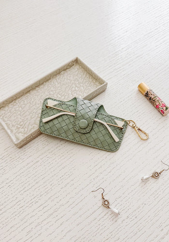LOUENHIDE SKITTLE SUNGLASS CASE - WOVEN SAGE GREEN