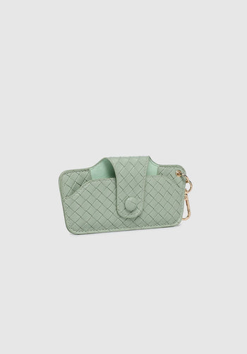 LOUENHIDE SKITTLE SUNGLASS CASE - WOVEN SAGE GREEN