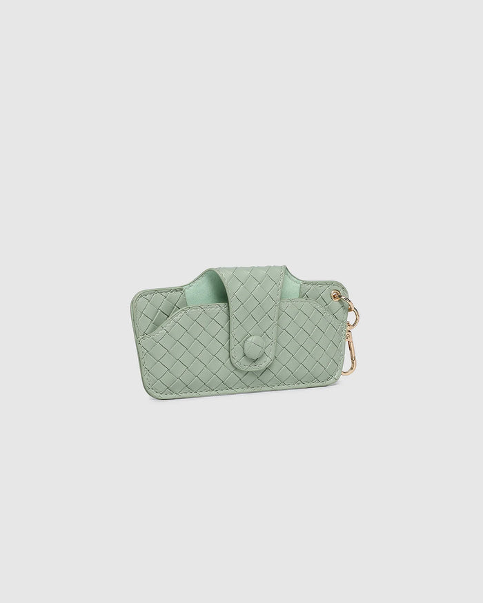 Load image into Gallery viewer, LOUENHIDE SKITTLE SUNGLASS CASE - WOVEN SAGE GREEN