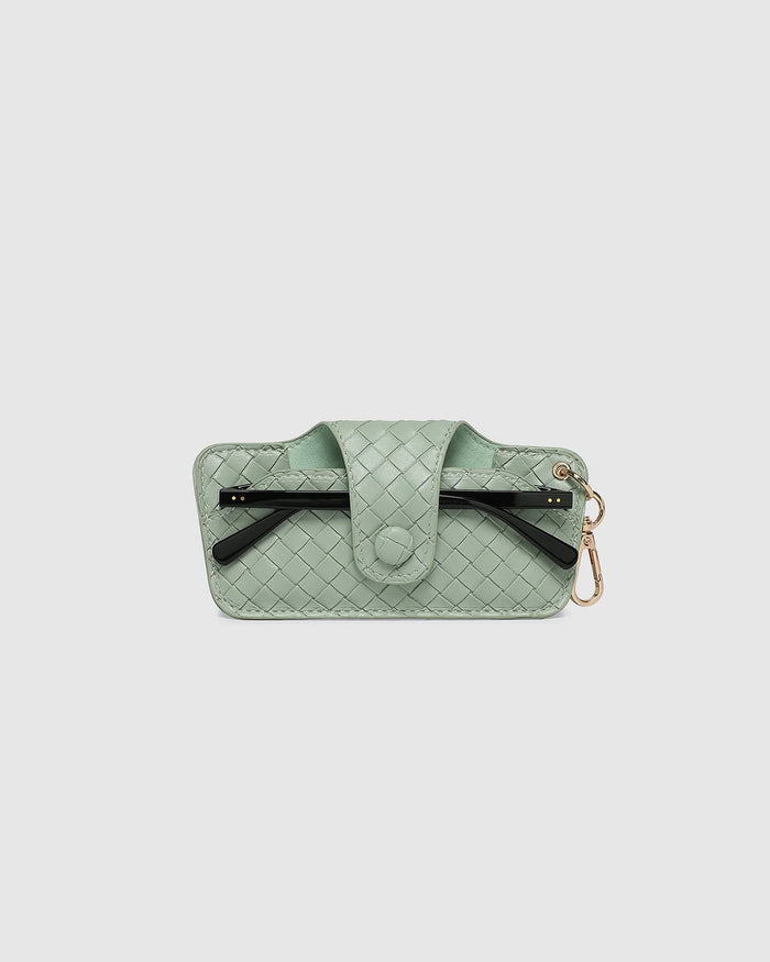 Load image into Gallery viewer, LOUENHIDE SKITTLE SUNGLASS CASE - WOVEN SAGE GREEN