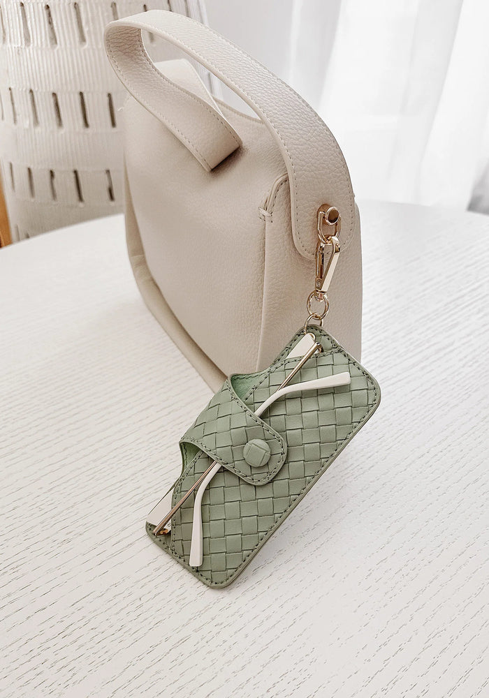 LOUENHIDE SKITTLE SUNGLASS CASE - WOVEN SAGE GREEN