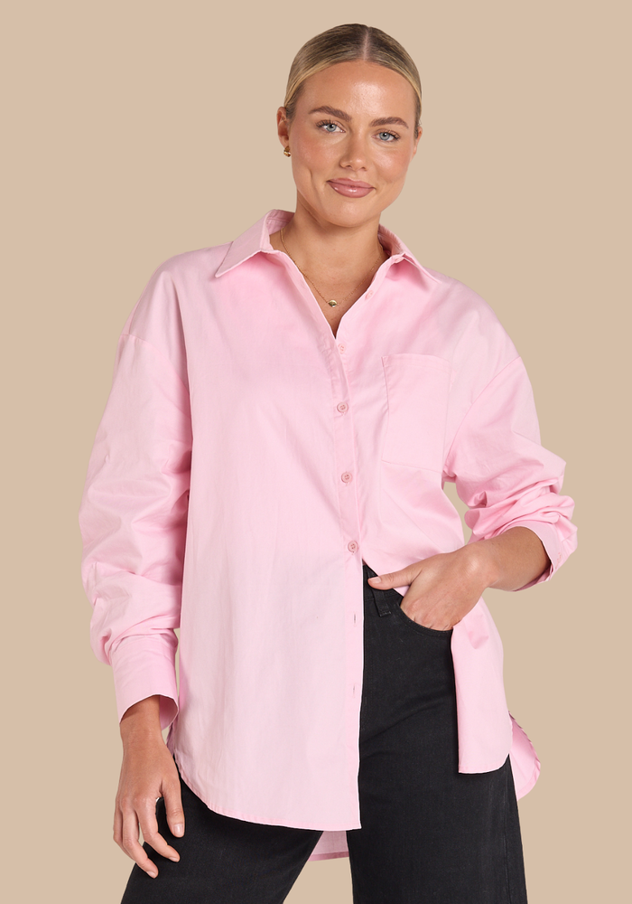 Load image into Gallery viewer, FEATHER + NOISE EVE COTTON SHIRT - PINK