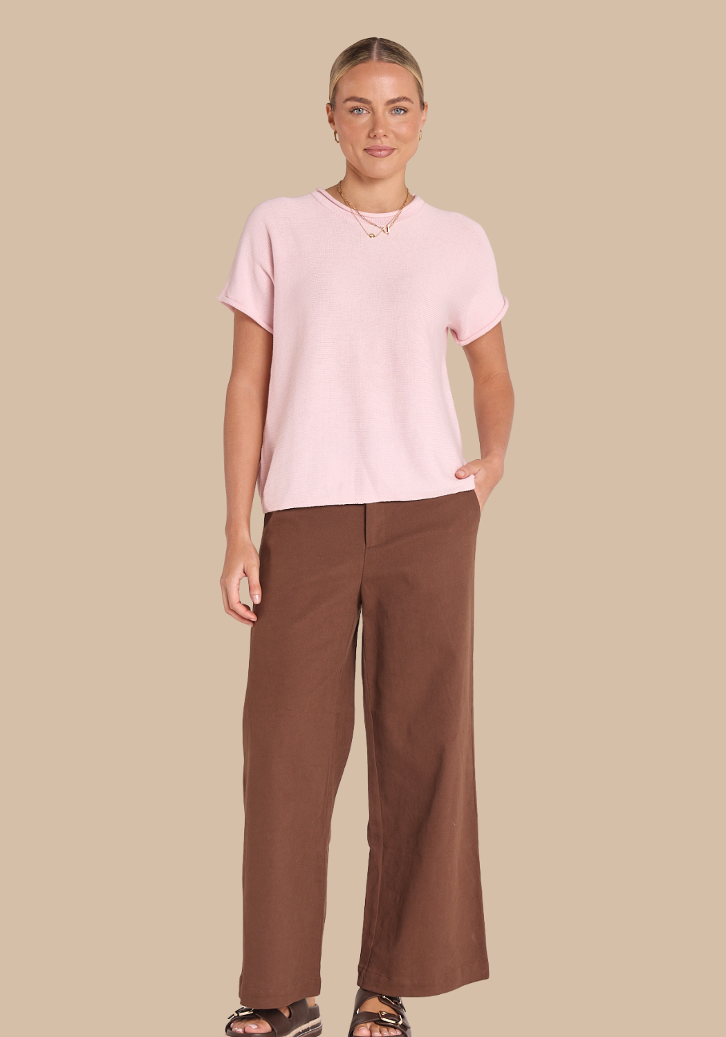 FEATHER + NOISE DARCY PANT - CHOCOLATE