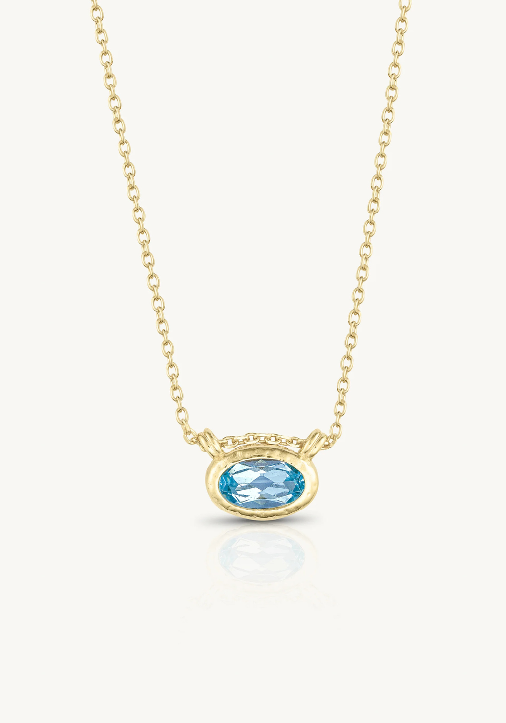 TONI MAY LUNA SKY BLUE TOPAZ NECKLACE - GOLD