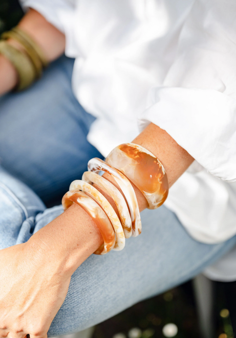 THICK RESIN STACKING CUFF - HORN
