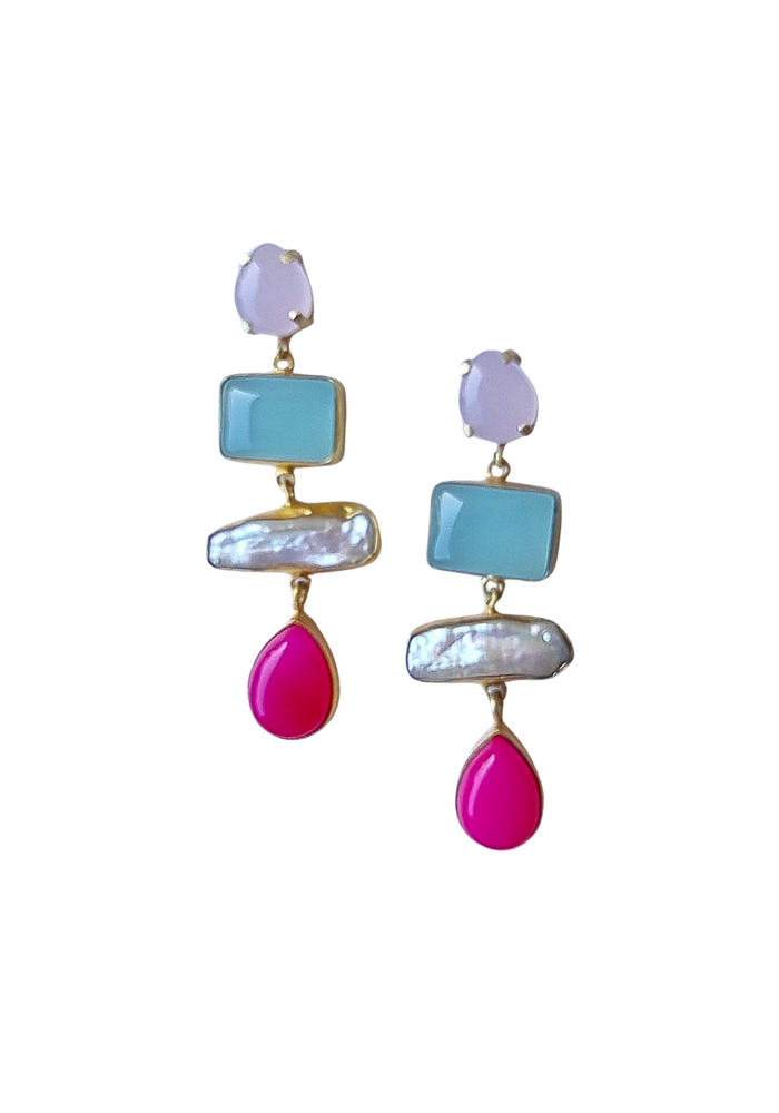 HESPERIA NATURAL STONE EARRING - MULTI COLOUR