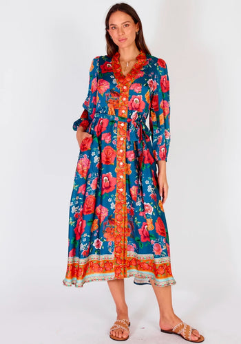 RUBYYAYA MEXICAN FLOWER MAXI DRESS - MULTI PRINT