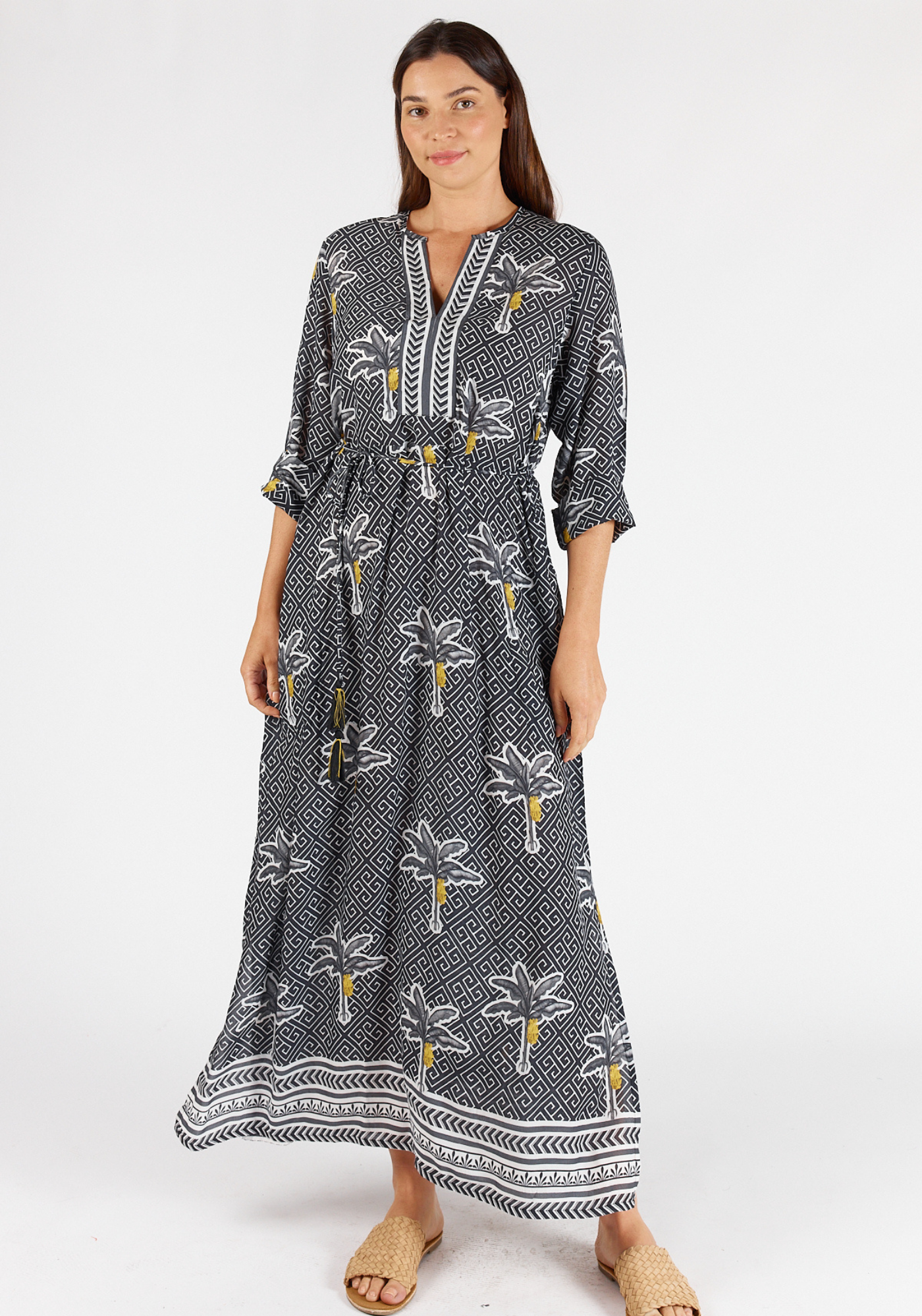 LULA SOUL DOMINICA KAFTAN - BLACK & WHITE PRINT