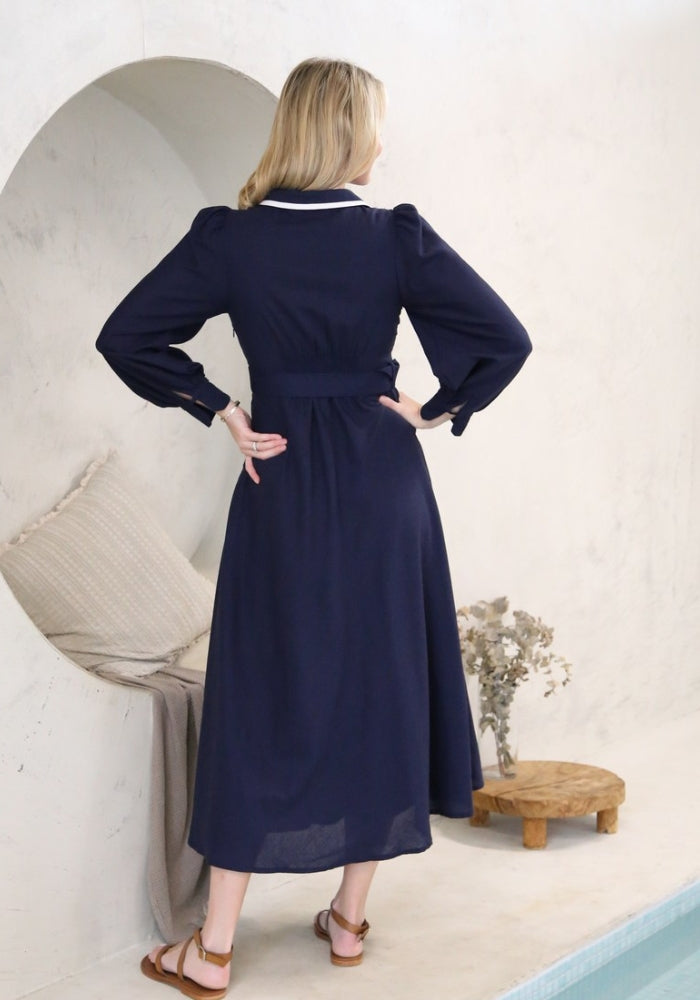 Load image into Gallery viewer, ALEXANDRA MAXI DRESS - NAVY