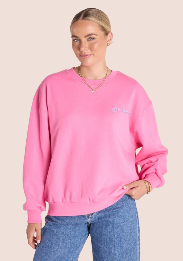 FEATHER + NOISE HOLIDAY LOGO CREW - PINK