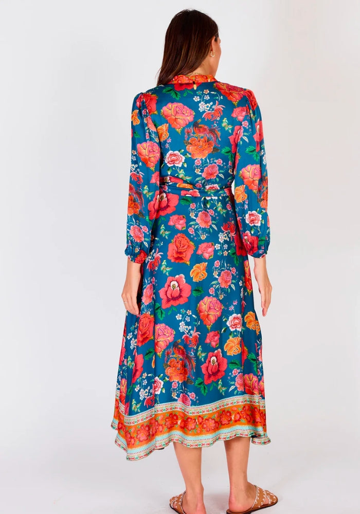 Load image into Gallery viewer, RUBYYAYA MEXICAN FLOWER MAXI DRESS - MULTI PRINT