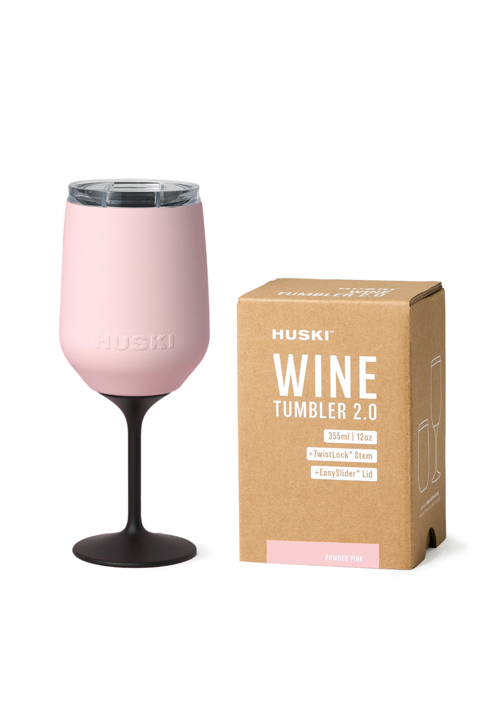 HUSKI WINE TUMBLER 2.0 - POWDER PINK