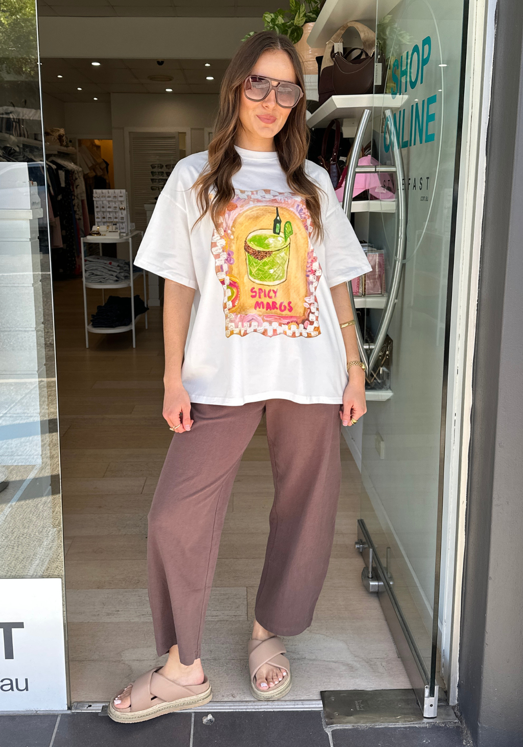 BY FRANKIE SPICY MARGS OVERSIZED TEE - WHITE