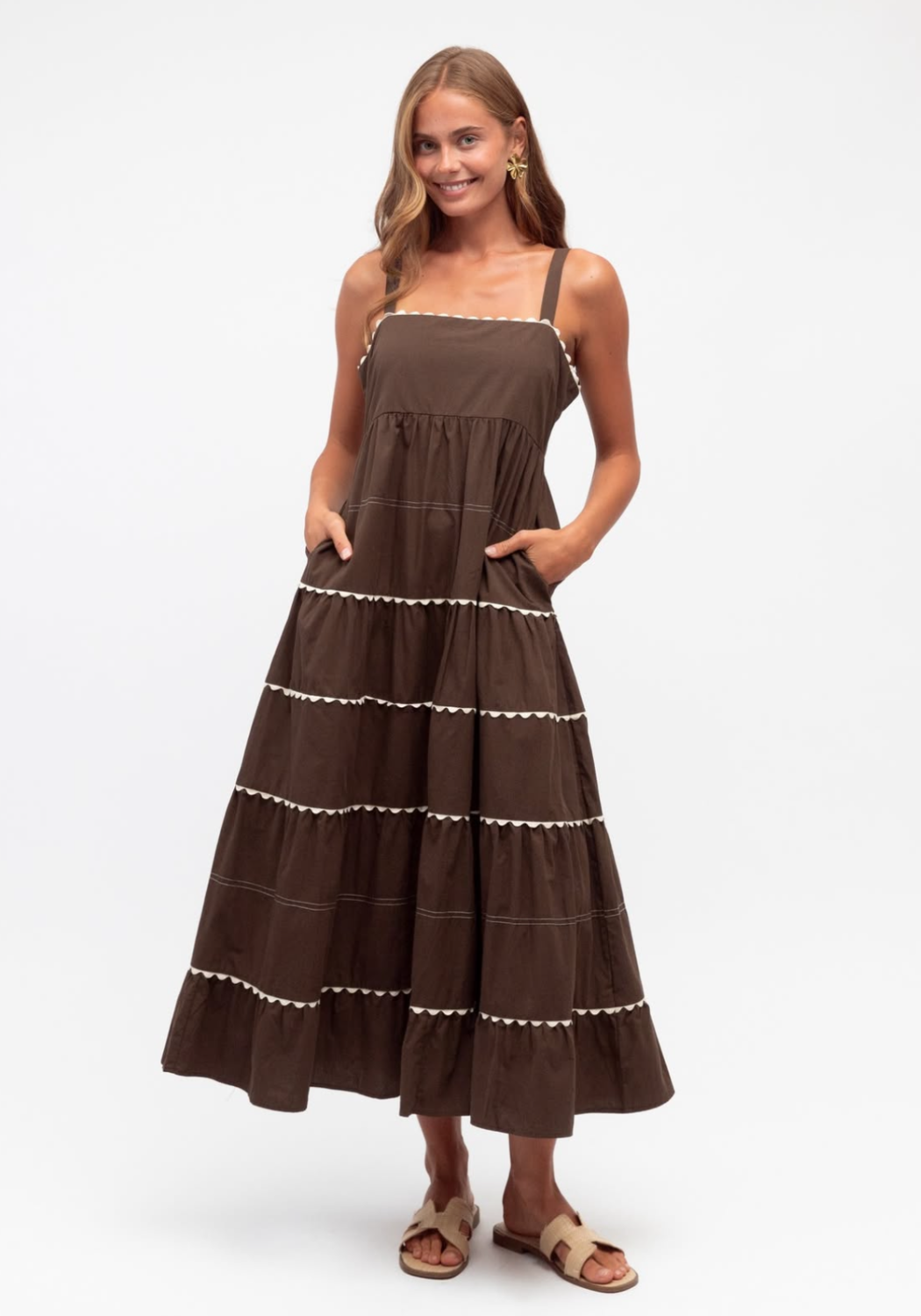 JACQ MIDI DRESS - MOCHA
