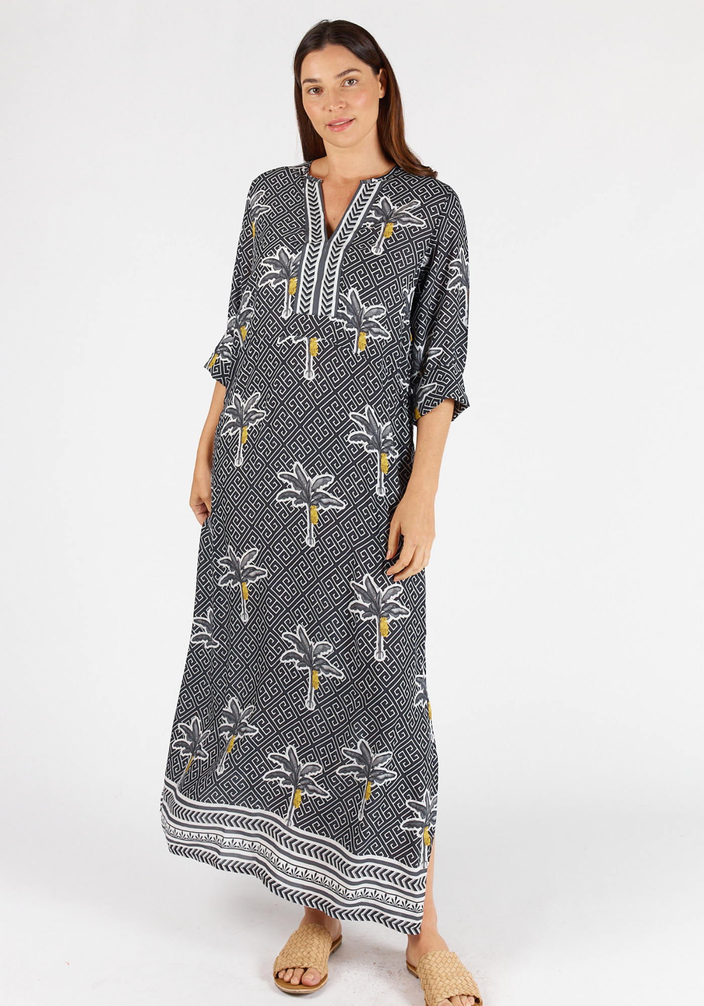 LULA SOUL DOMINICA KAFTAN - BLACK & WHITE PRINT