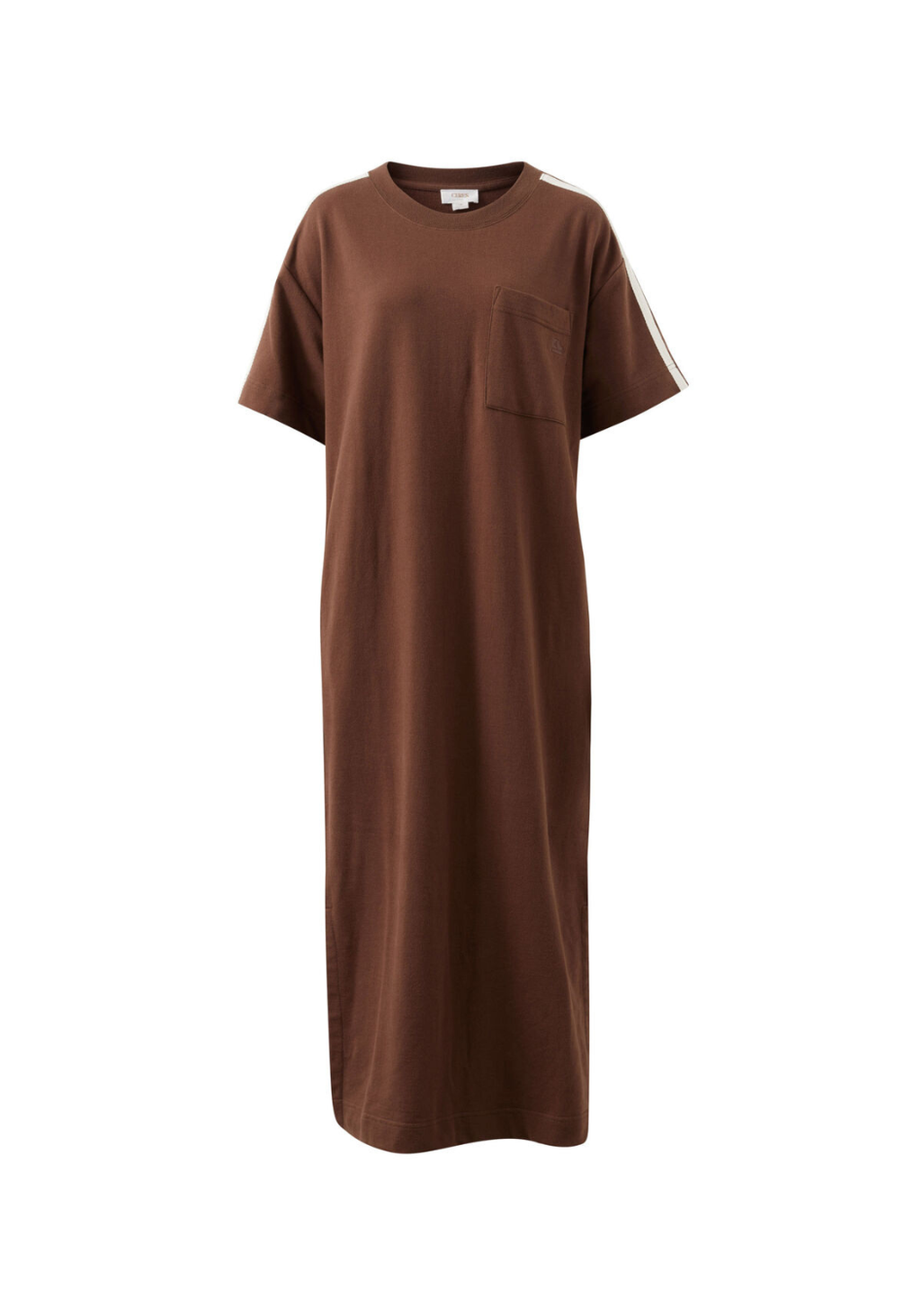 CERES LIFE CHARLOTTE MIDI TERRY DRESS - CHOCOLATE SIDE STRIPE