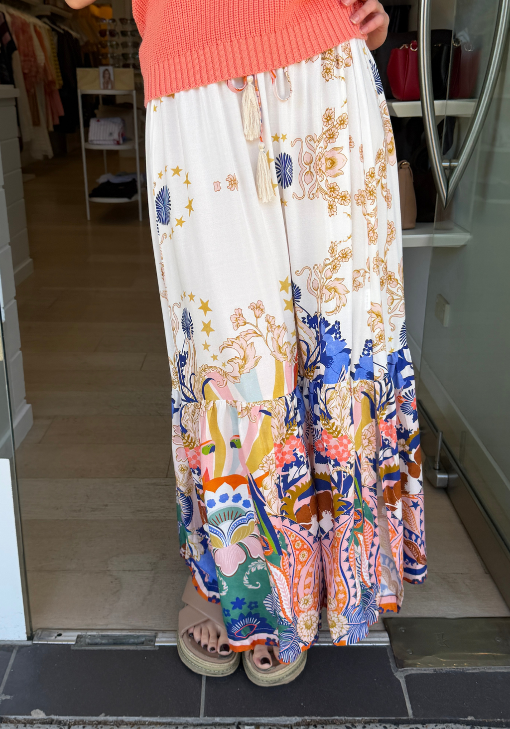 KAIA MIDI SKIRT - MULTI PRINT