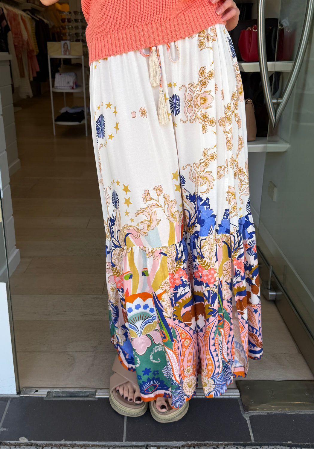 KAIA MIDI SKIRT - MULTI PRINT