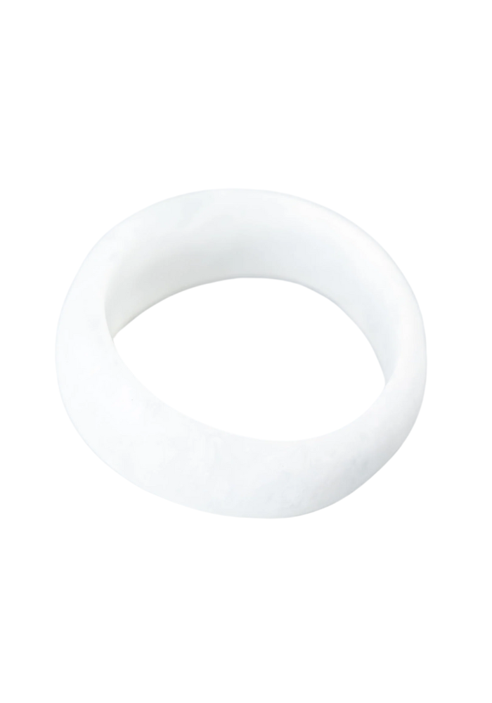 THICK RESIN STACKING CUFF - ICE WHITE